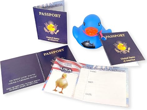 Passport Cruising Ducks Tag for Cruise Ship Game Attach to Rubber Sailing Duck | 50 pk | Mini 2 x 1.75 Hole Punch & Fold DIY Cruise Line Carnival Royal Caribbean What Luck You Found a Cruising Duck