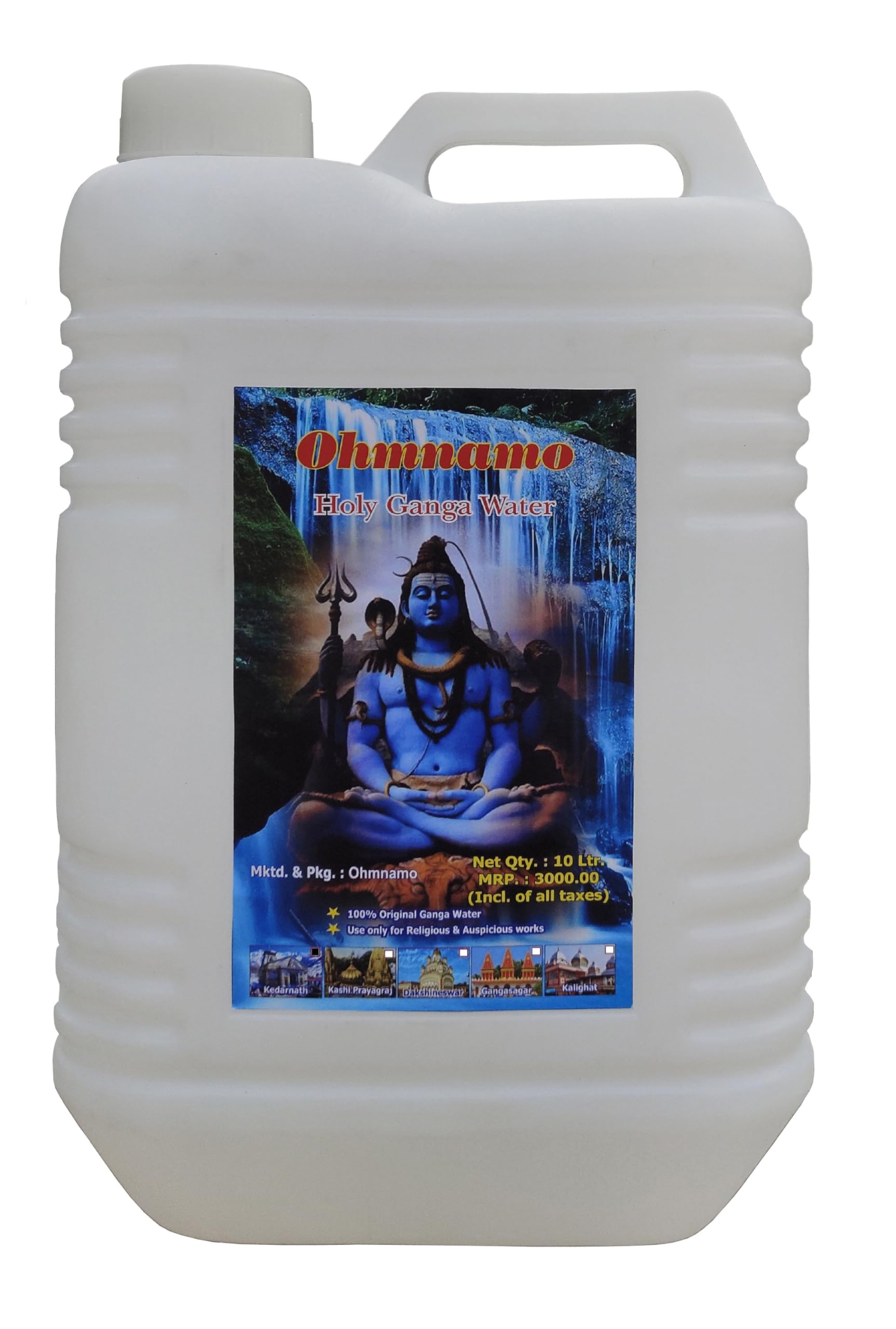 OhmnamoOhmnamo Kedarnath 10 Litre Gangajal for Puja[unfiltered] | Hand Collected [Model: Ked_10L_N_MED]