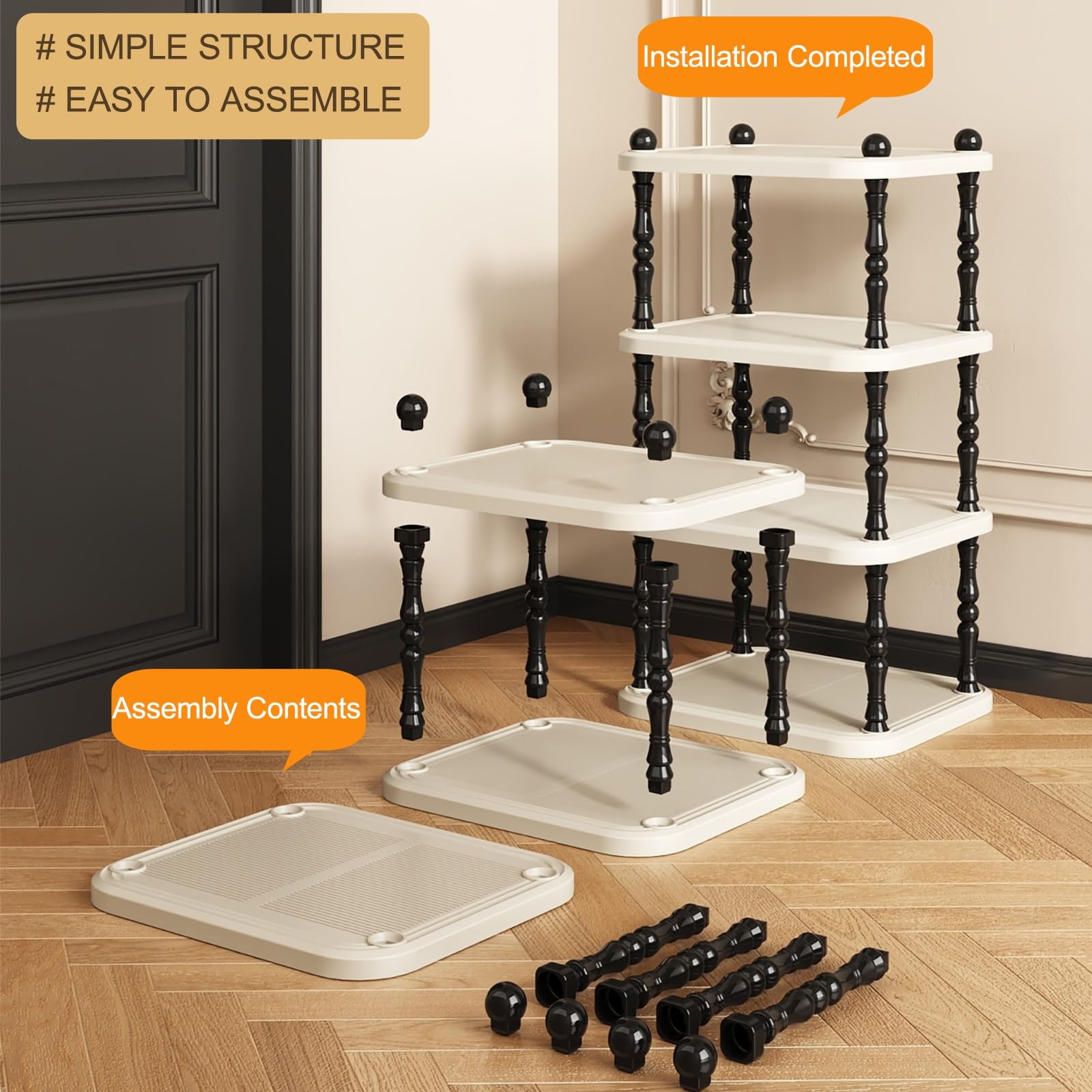 Independent Shoe nizer – Contenitore verticale in plastica per 2/3/4/5/6/7 livelli Design semplice e moderno per armadio scarpe e borse soluzione salvaspazio per la casa