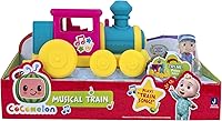 Vista 2 de CoComelon Característica vehículo, tren – vehículo de tren con sonidos – Figura exclusiva de conductor JJ – Se adapta a 4 figuras – Ruedas gratis