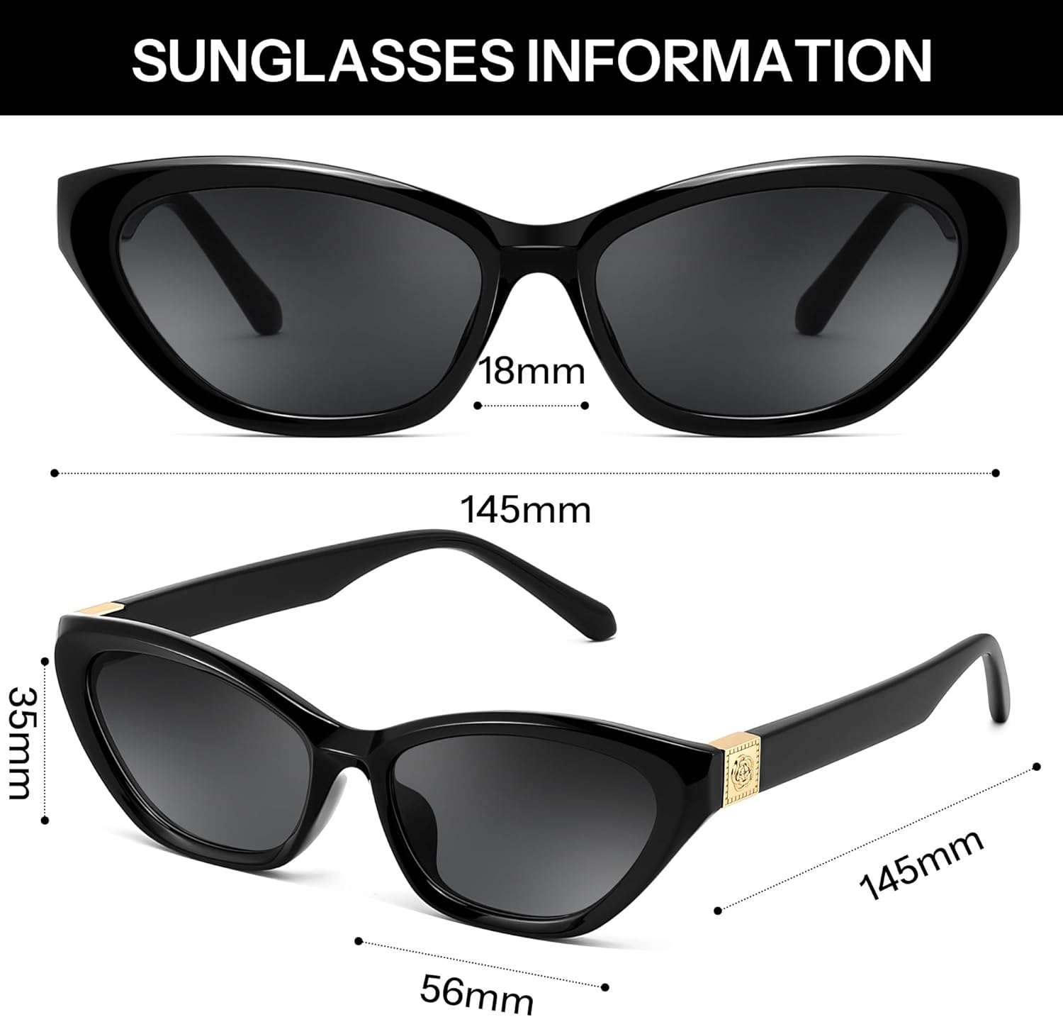 FEISEDY Retro Cat Eye Sunglasses for Women 90s Square Chic Chunky Small Frame Men Sun Glasses B9173 - Image 7