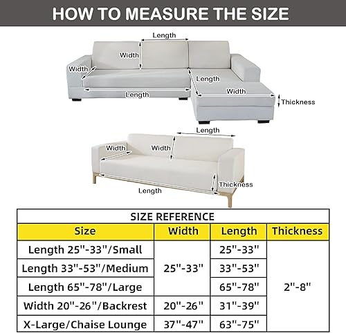 Miniatura 7 de vctops Funda de sofá elástica universal a rayas de color liso para tumbona en forma de L, súper suave, transpirable, antideslizante, protector de