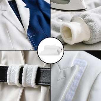 KEILEOHO 16.5 Inch x 10 Yards Iron-On Fusible Fleece Interfacing, Heavy Weight Fusible Fleece, White Sewing Interfacing Fabric, Single Sided Interface Fabric for Home Sewing, Crafting