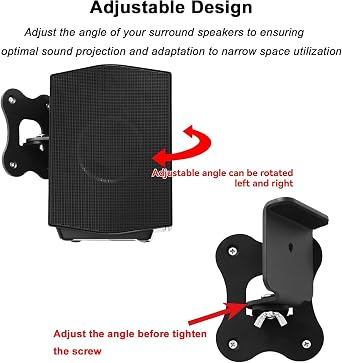 1 Pair Metal Wall Mount Brackets for Samsung HW-Q990C/Q990B/Q990D/Q990F/Q990H/Q930 Surround Rear Speakers, Home Theater Surround Sound System Wallmount Accessories
