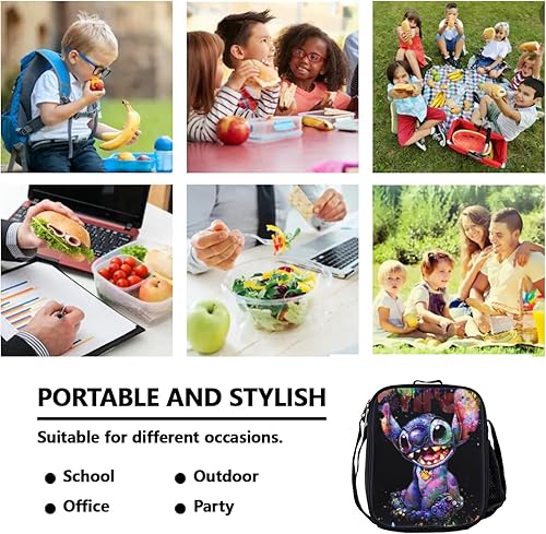 Miniatura 6 de Jikdemf Mochila Kawaii de 3 piezas de 17 pulgadas para laptop con bolsa de viaje, caja de almuerzo, estuche para lápices para niños y niñas