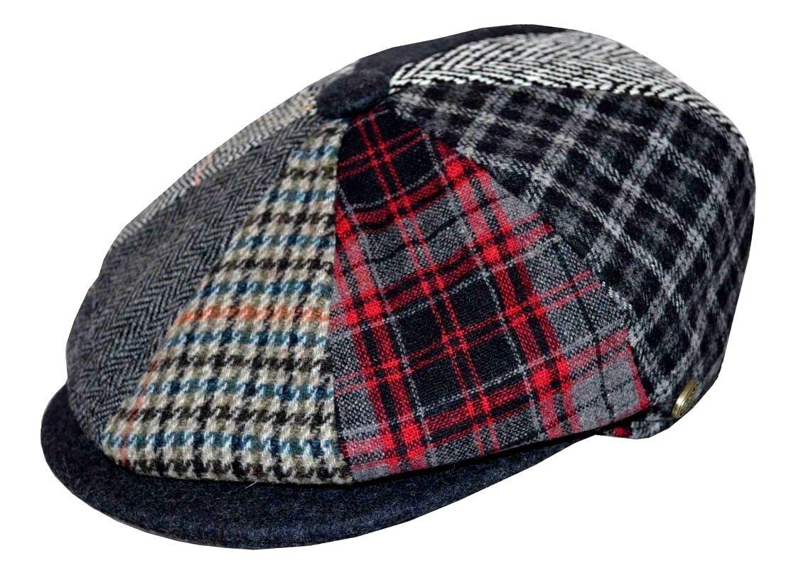 EPOCHMen's Patchwork Plaid Apple Wool Cap Newsboy Cabbie Golf Hat Multi Color