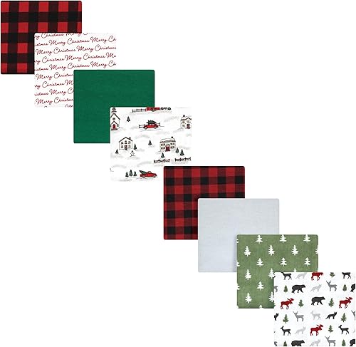 Miniatura 7 de Hudson Baby Mantas unisex de franela de algodón para bebé, 8 piezas, talla única