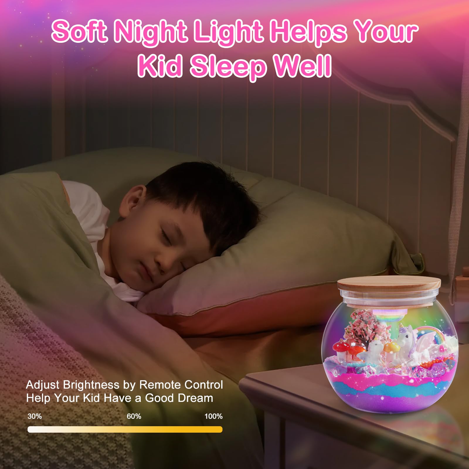 Yellcetoy Regali di Unicorno per Ragazze di 5 6 7 8 9 10 anni, Kit di Artigianato Unicorno Luminoso Giocattoli Unicorno per Bambini di 5-12 anni