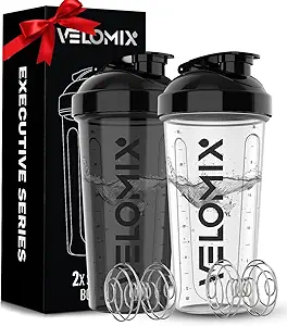 -2 Pack- 28 oz Protein Shaker Bottles for Protein Mixes - 2x Wire Whisk | Leak Proof Shaker Cups for Protein Shakes and Pre Workout | Protein Shaker Bottle Pack (Gift Box)