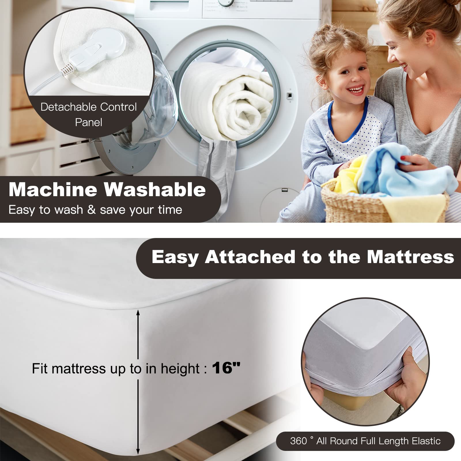 Giantex Electric Heated Mattress Pad, Queen Size Electric Mattress Pads Bed  Warmer with 2 LED Temperature Controller, Heating Pads w/ 8 Heating u0026 4  Time Settings (Queen) : Amazon.ca: Home