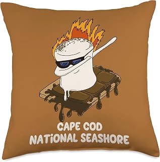 Cape Cod National Seashore Smores Camping Vacation Souvenir Throw Pillow