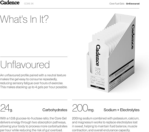 Miniatura 3 de Cadence Core Energy - Geles para correr resistencia, carbohidratos por porción con electrolitos para hidratación, fórmula de combustible dual, para