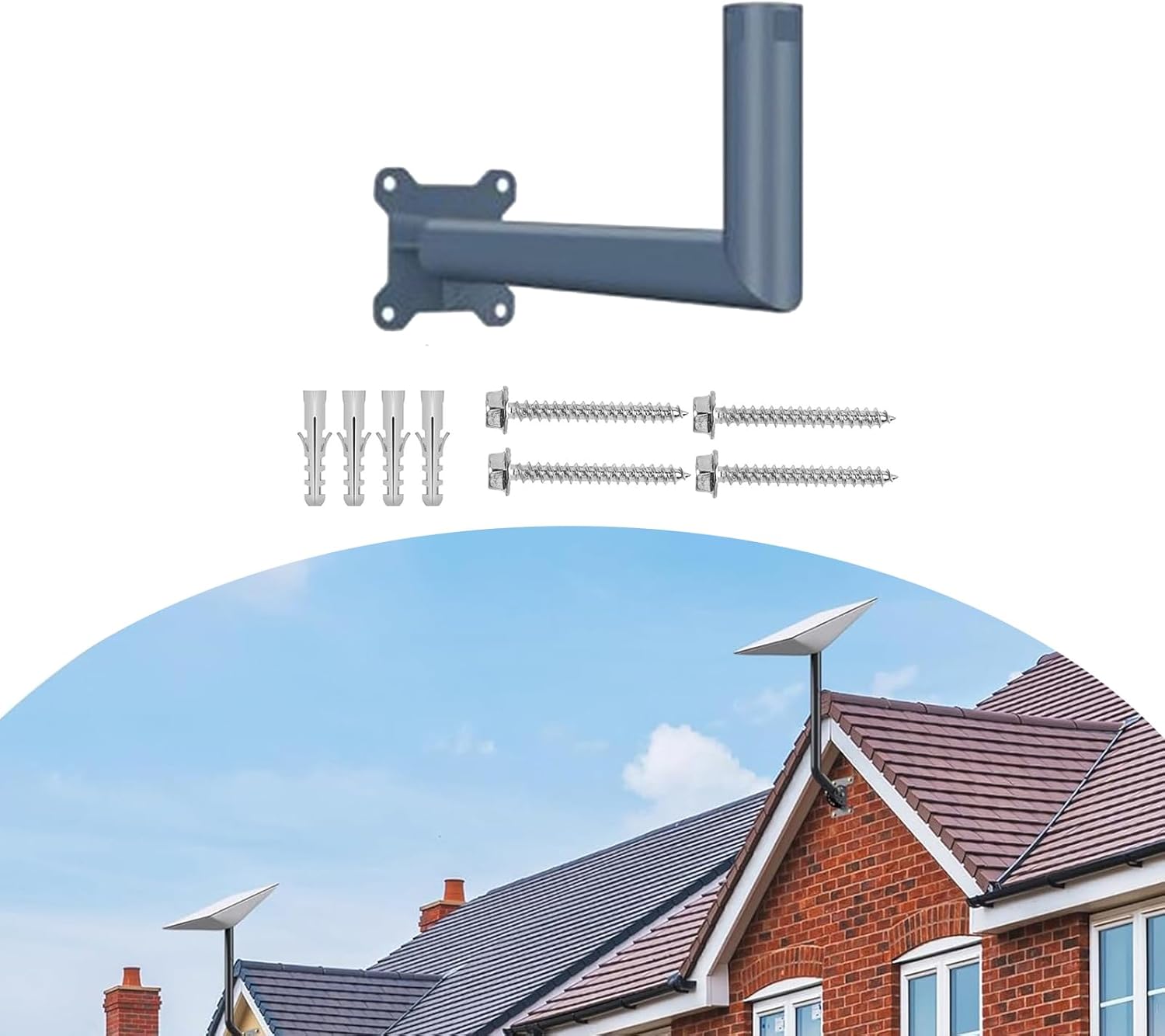 Long Wall Mount Set Heavy Duty Satellite Mount Wall Mounting Hardware Easy to Use for Satellite