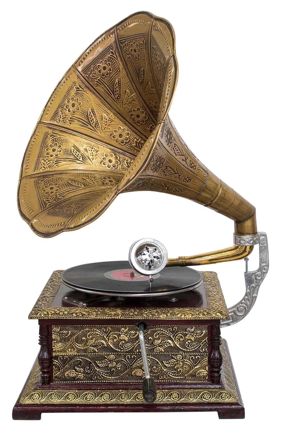 Nostalgie Grammophon Dekoration mit Trichter Grammofon im Antik-Stil (l2)