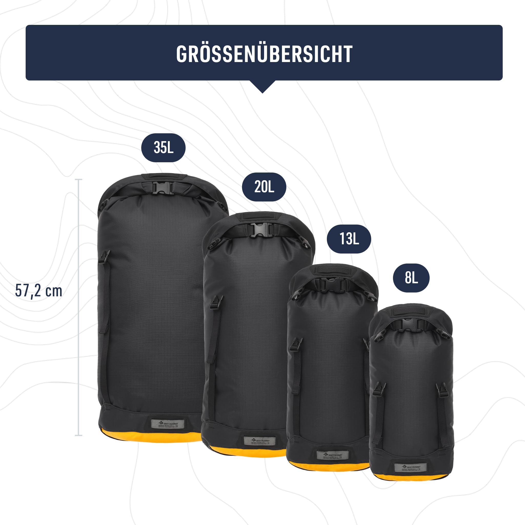 SEA TO SUMMIT - Evac Compression Dry Bag HD - Kompakte Trockentasche - Rollverschluss - Strapazierfähiges Cordura-Gewebe - Wandern & Paddelsport
