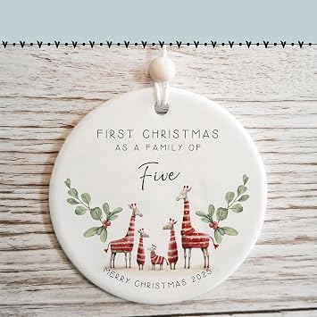 Family of 5 Christmas Ornament, Family of Five Ornaments 2025, Mom and Dad Gifts for New Parents or Couple, and Then There were 5 Ornament