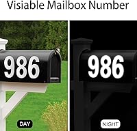 Vista 2 de Números reflectantes para buzón para exteriores – 30 calcomanías impermeables para números de buzón, grandes de 3 pulgadas, autoadhesivos, números
