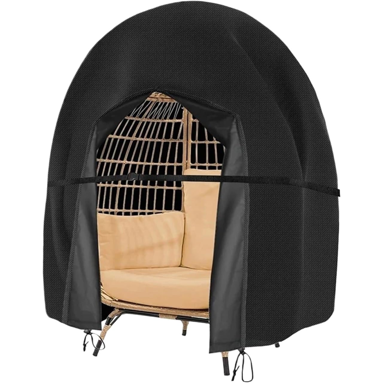 91x80in Patio Hanging Egg Chair Cover Waterproof 420D Heavy Duty Swing Slipcover
