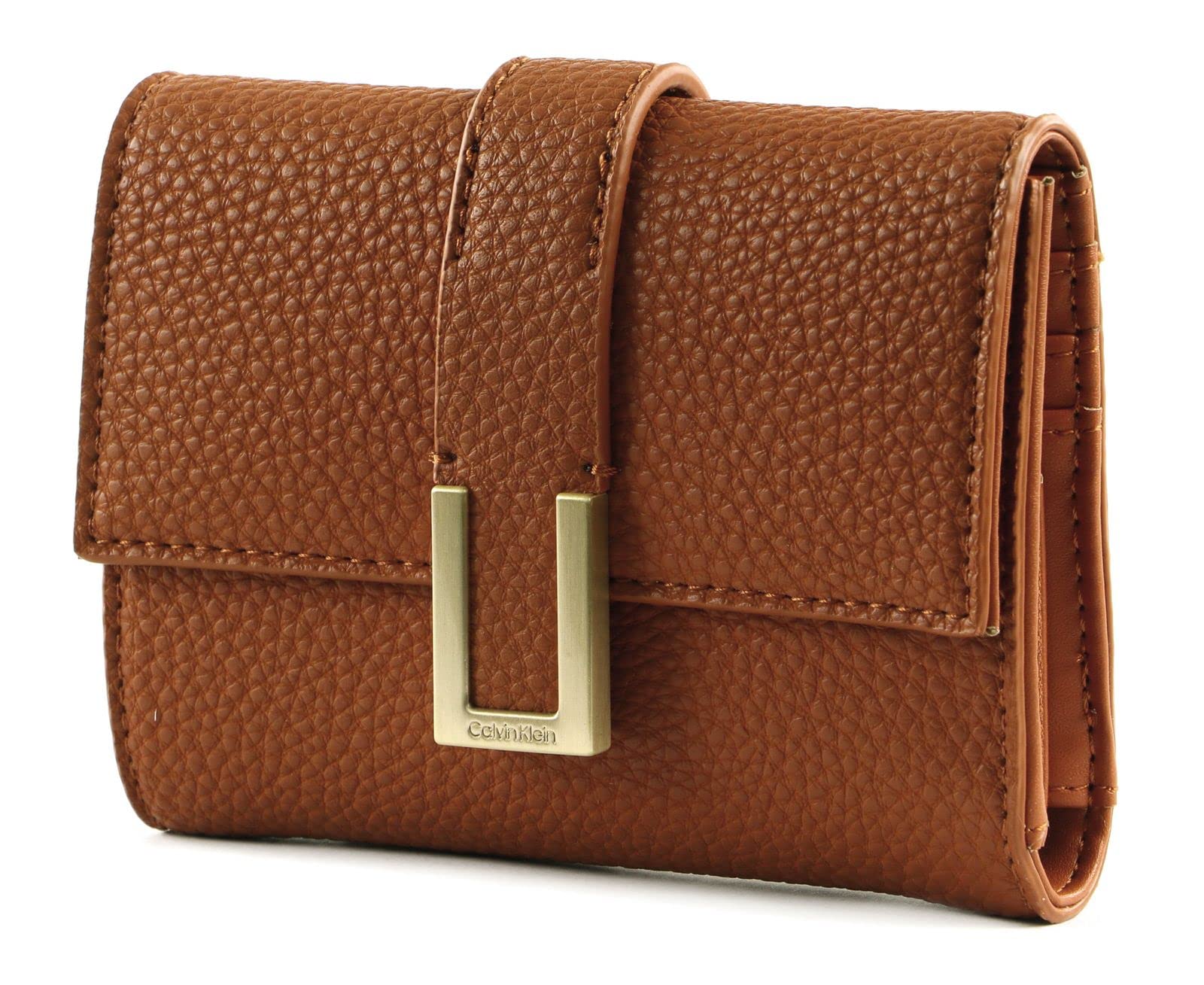 Calvin Klein Women's CK Must Plus Trifold Wallet MD K60K610490, Brown (Cognac), OS