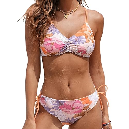 CUPSHE Women's 2 Piece Bikini Set Back Braided Straps with Reversible Bottom