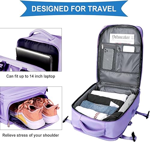 Miniatura 6 de Mochila de viaje para mujeres y hombres, impermeable, para portátil, bolsa de gimnasio con puerto de carga USB, equipaje deportivo, fin de semana,