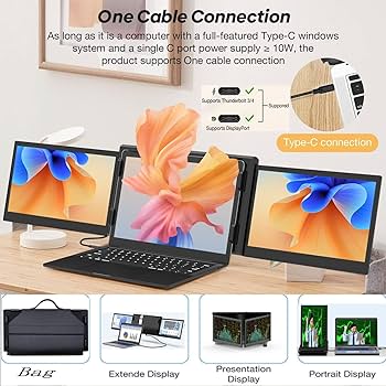 Amazon.co.jp: JJTechGiant トリプルポータブルモニター ノート