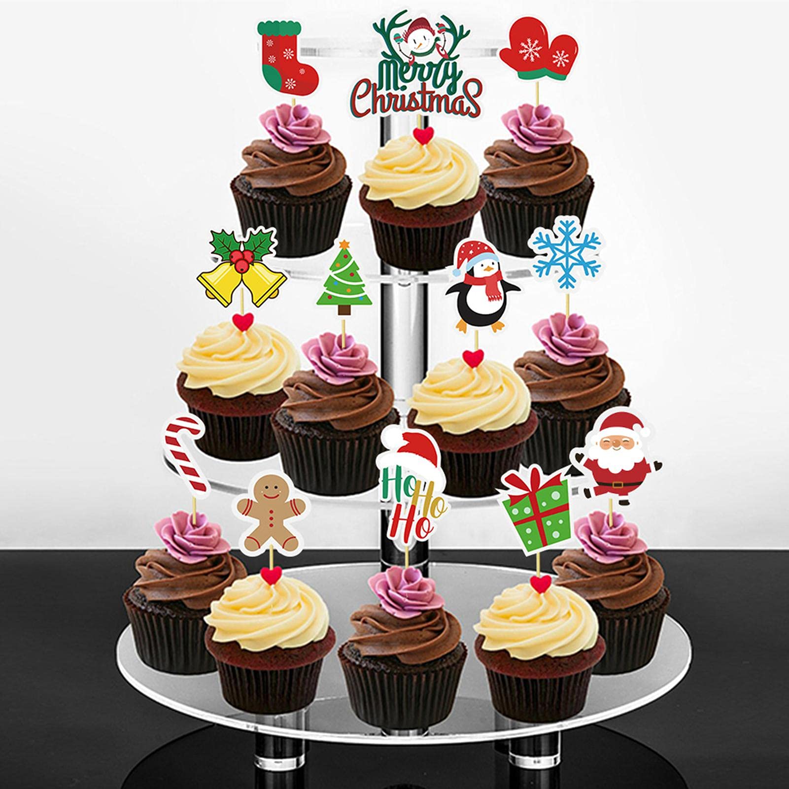 Amazon.co.jp: クリスマス カップケーキ トッパー - 写真15 ピース