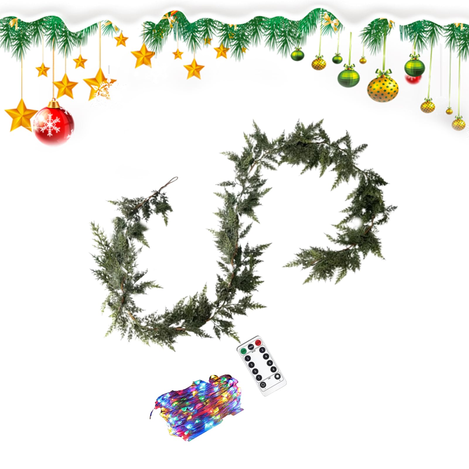 Guirlande de Noël avec lumières télécommandées et mémoire de fonctions pour extérieur