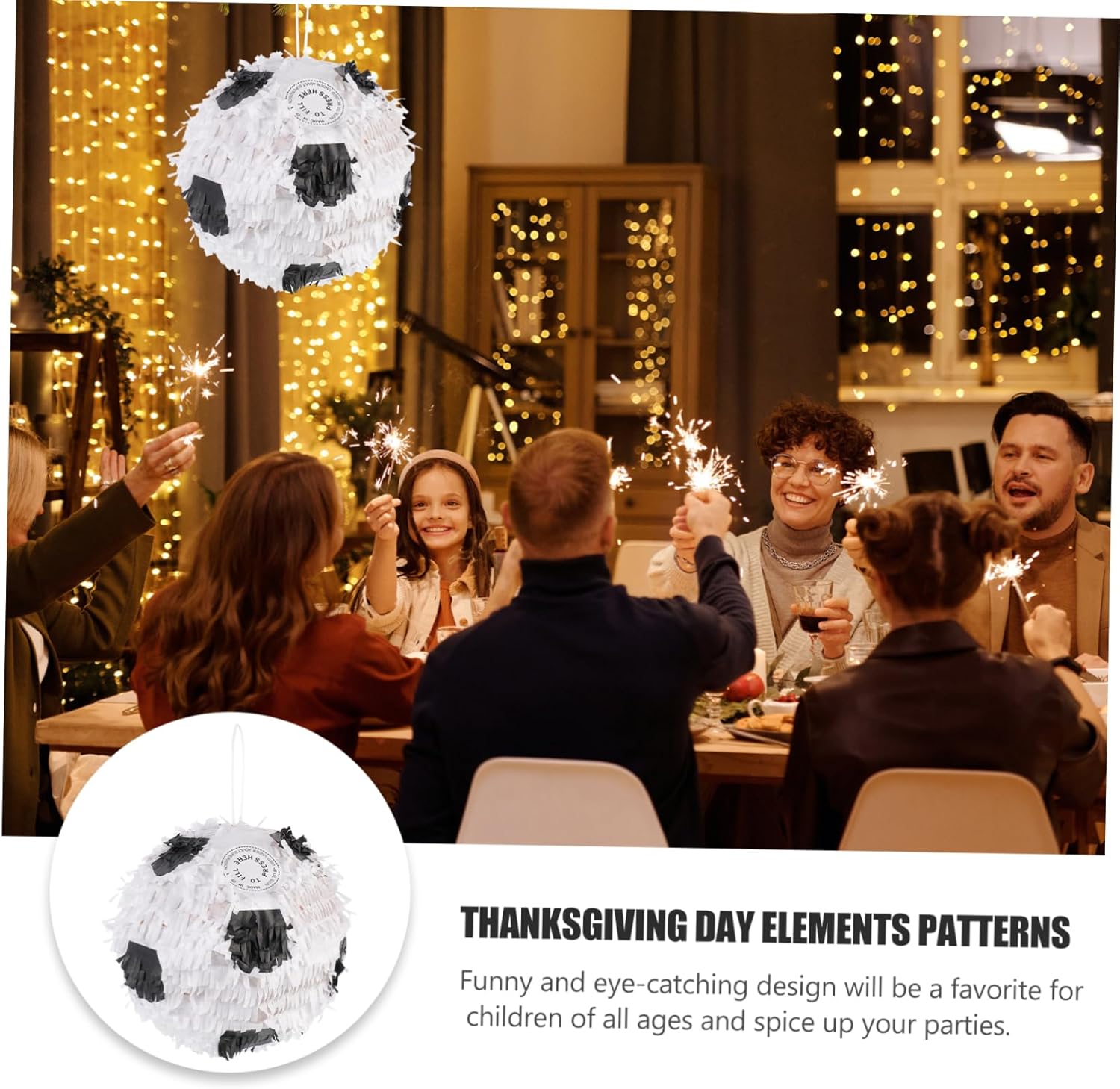 Football Pinata for Birthday Party Paper Soccer Ball Pinata Filled with Candy Fun Football Theme Decoration for Parties and Sports Events Soccer Birthday Favor