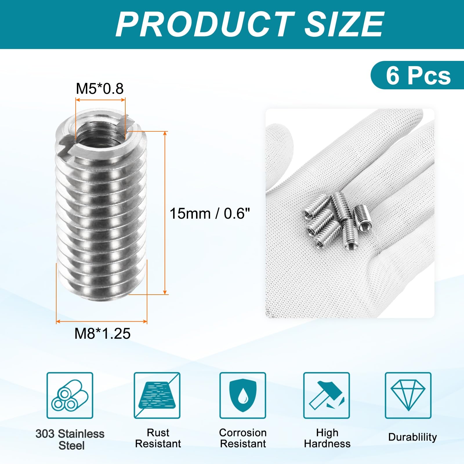 PATIKIL Thread Adapters Sleeve Reducing Nut - Image 2