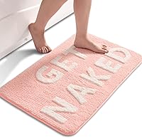 Vista 11 de QJHOMO Alfombra de baño con texto en blanco y negro, divertida, antideslizante, súper absorbente, lavable a máquina, para bañera, ducha, dormitorio