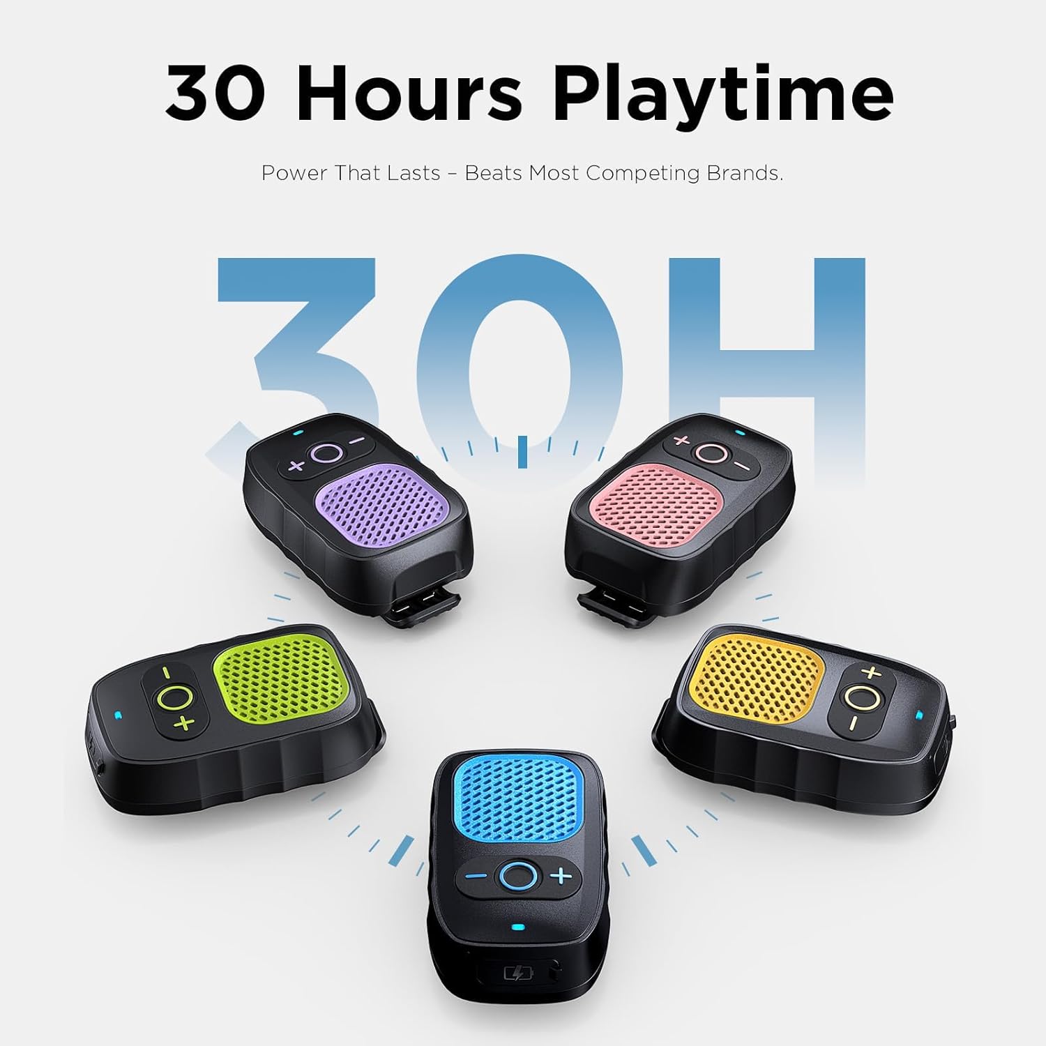 ShellHome Wearable Bluetooth Speaker, 30H Working Time Clip-On Wireless Jobsite Pro Water-Resistant Portable Speaker, Built-in Mic for Hands-Free Music and Calls (Pink)