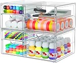 Caktraie Maquillage Organisateur Stockage avec 16 Des tiroirs, 4 Pcs fournitures de bureau, organisateurs de bureau , accessoires clairs , tiroir anti-poussière et pour maquillage , bijoux , stylo , stationnaire