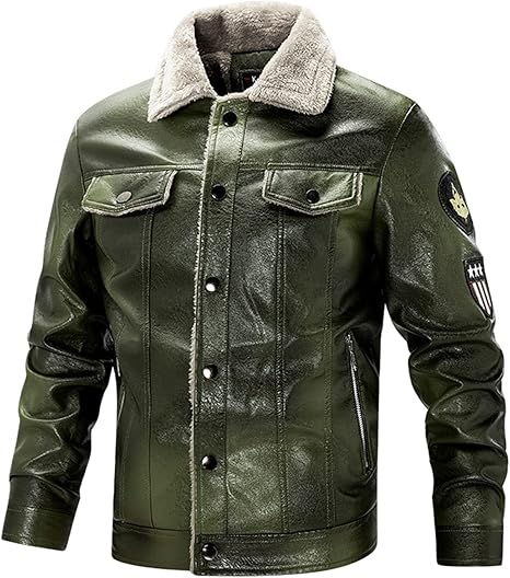 Amazon Co Jp メンズレザージャケット 男性暖かい厚いフリースレザージャケットメンズウィンターカジュアルオートバイレザーコート 日常業務に適しています 色 緑 Size Xxxxxxx Large 服 ファッション小物 Amazon Co Jp メンズレザージャケット 男性暖かい厚いフリースレザージャケットメンズウィンターカジュアルオートバイレザーコート 日常業務に適しています 色 緑 Size Xxxxxxx Large 服 ファッション小物