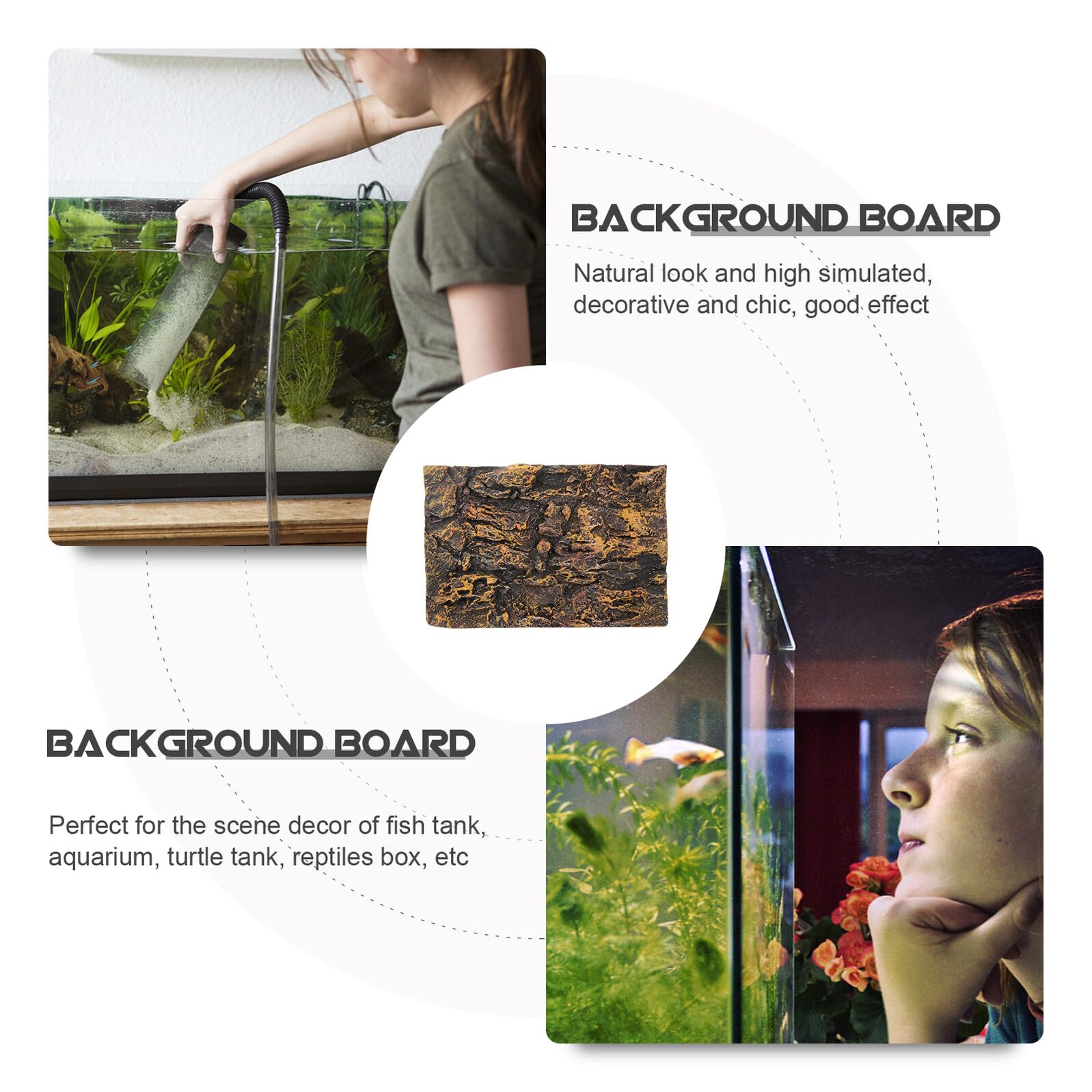 Sfondo per Acquario 3D in Pu Color Giallo Sabbia, Decorazione Rocciosa per Terrari e Vasche Rettili, Pannello Leggero e Resistente per Habitat Rettili e Tartarughe