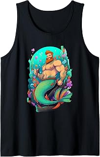 LGBTQ Transgender Gay Muscle Daddy Bear Mermaid Gay Merman Tank Top