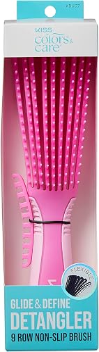 KISS Colors & Care Glide & Define Detangler 9-reihige rutschfeste Bürste, groß, 