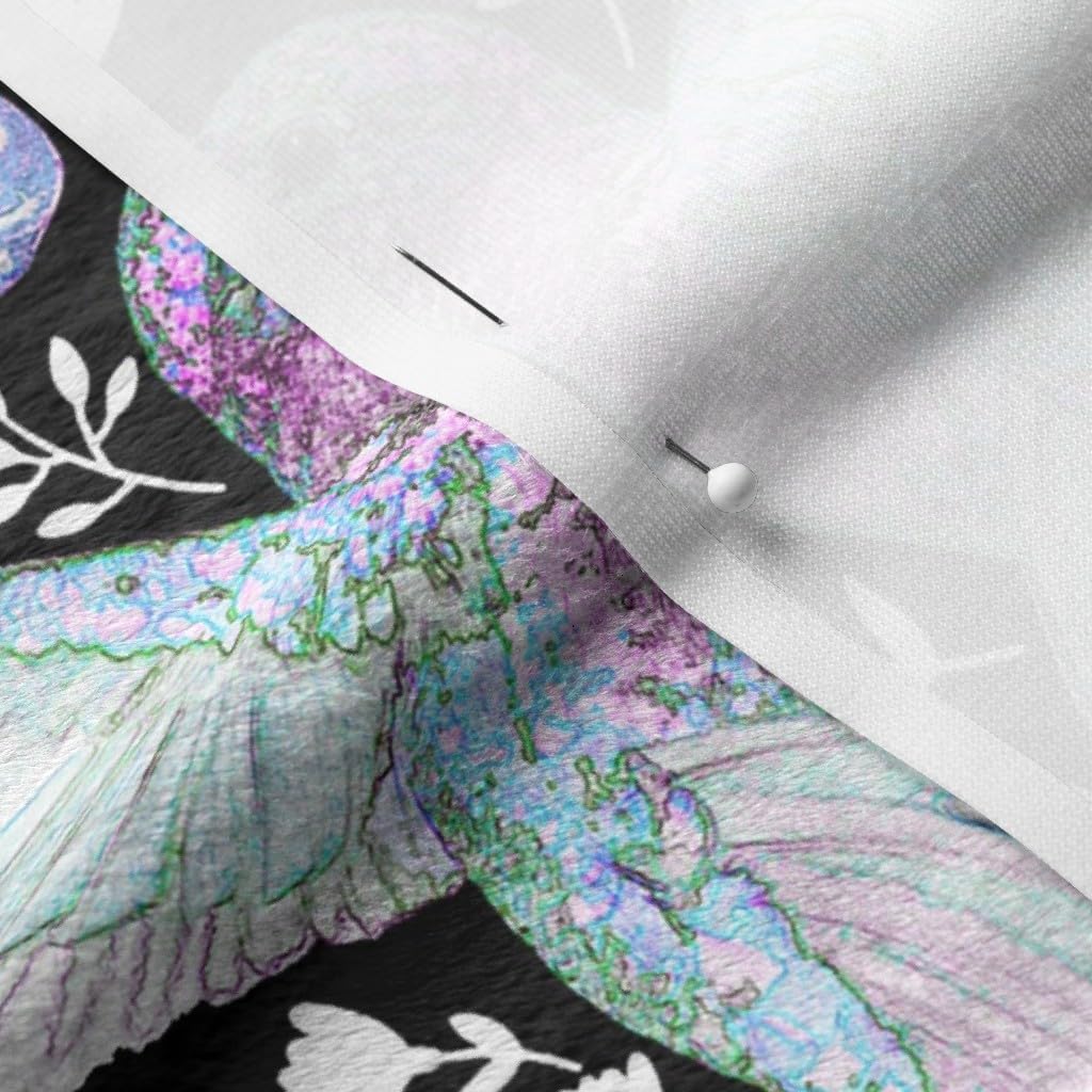 Spoonflower Fabric - Happy Hummingbirds Large Birds Feathers Floral Flowers Pastel Printed on Minky Fabric by The Yard - Sewing Baby Blankets Quilt Backing Plush