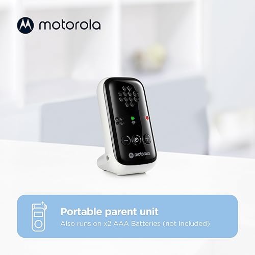 Miniatura 7 de Motorola PIP10 Monitor de audio para bebé, alcance de 1000 pies, conexión segura y privada, micrófono de alta sensibilidad, control de volumen, luz