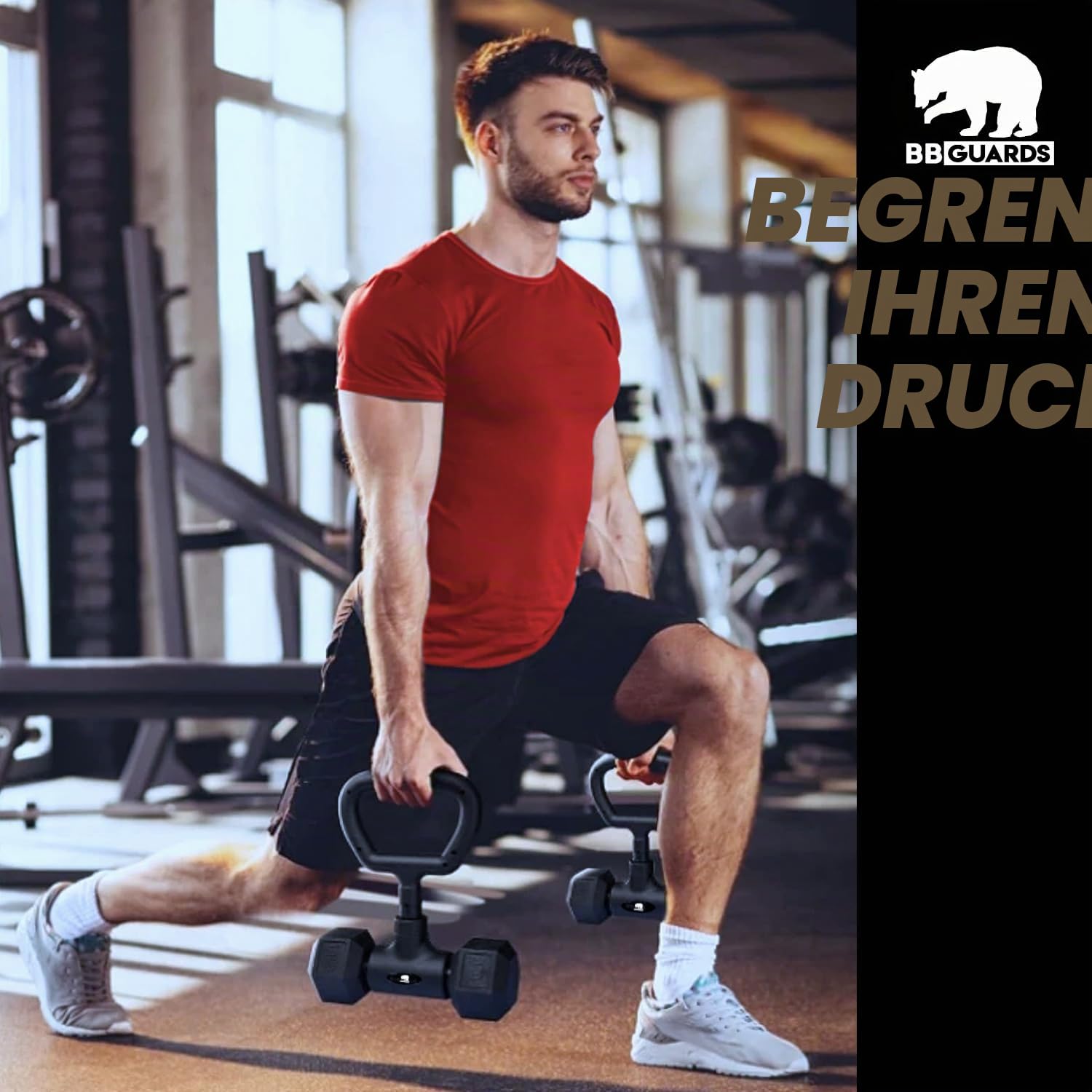 Adapter für Hanteln zu Langhantel und Kettlebell, Konverter für Kettlebell und Hantelstange, doppelte Verwendung, für Fitness zu Hause, Set mit Grip und Hantelstange
