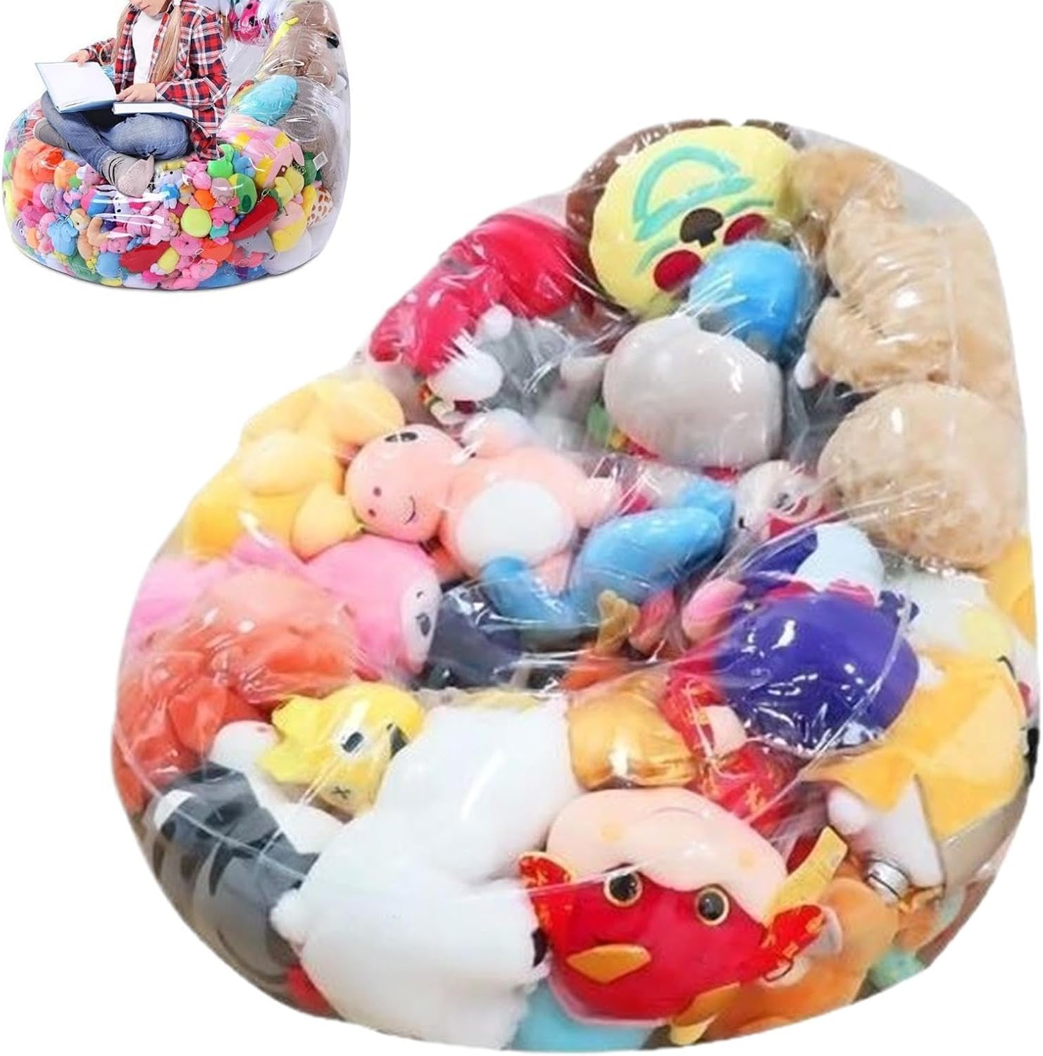 Stuffed Animal Storage Chair Clear Waterproof Storage