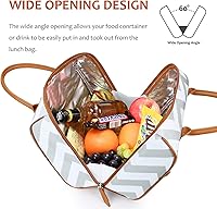 Vista 2 de Tirrinia Lonchera para mujeres con aislamiento térmico para hombres y adultos, bolsa aislada para mujeres, congelable, grande, bolsa de almuerzo