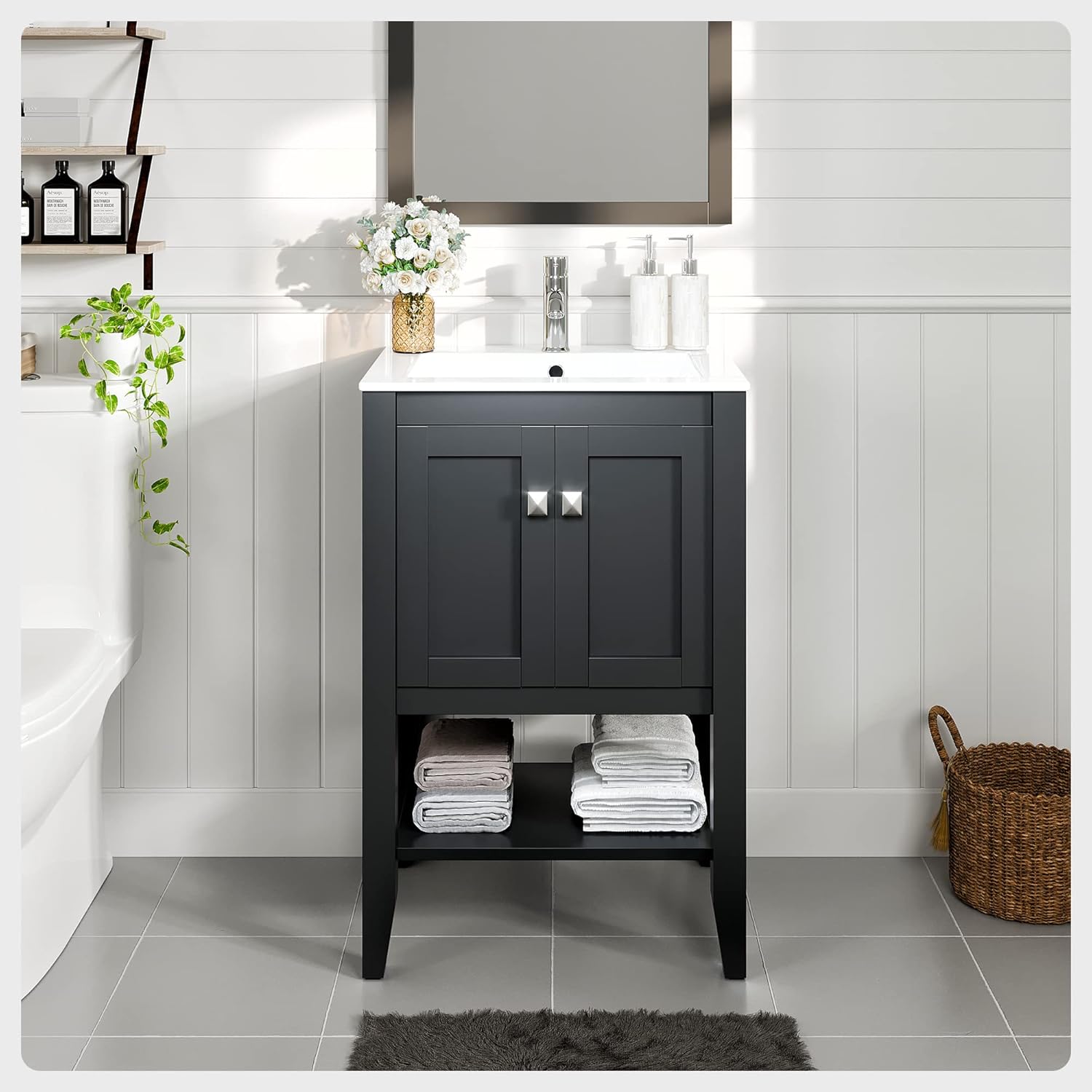 Eviva Modern Freestanding Bathroom Vanities Solid Wood 24