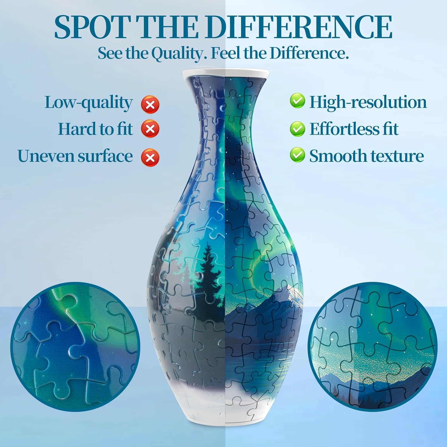 3D Puzzles Vase for Adults, Crafts for Adults, 160 Pieces Plastic DIY Unique Flower Vase with LED Light House Warming Gift Birthday Gifts for Flower Arrangements and Home Decor (Night Light)