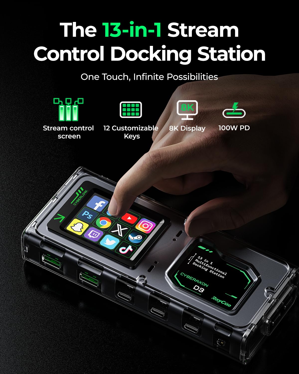 CyberAxon D3: dock di controllo flusso multifunzione 13 in 1