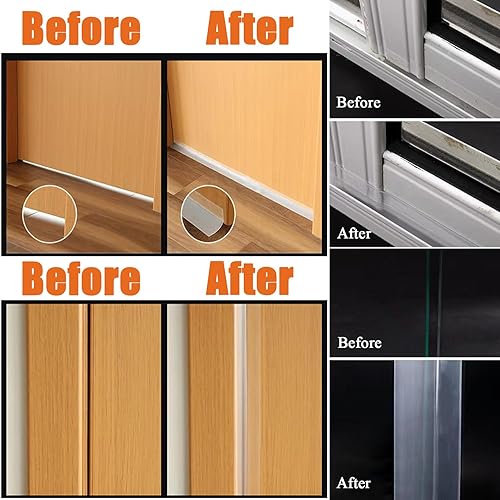 Miniatura 10 de Sellador de silicona mejorado de 32.8 pies, sin residuos, para puerta de ducha de vidrio, para debajo de la puerta, tapón, cinta de sellado de