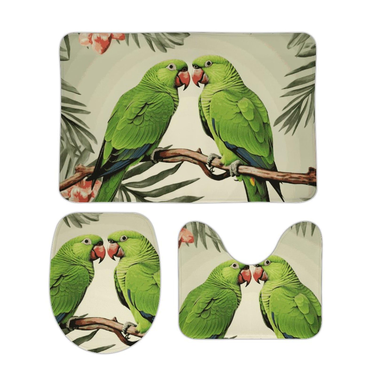 Tapis de bain perroquets antidérapants pour une décoration de douche exotique