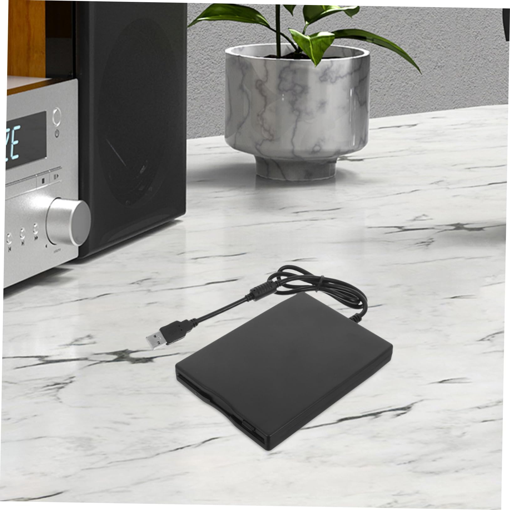 VILLCASE Lecteur de Disquettes Externe USB Noir en Abs, Portable et Plug and Play, Compatible PC et Ordinateur Portable pour Lire et Transférer Données de Disquettes 3,5 Pouces