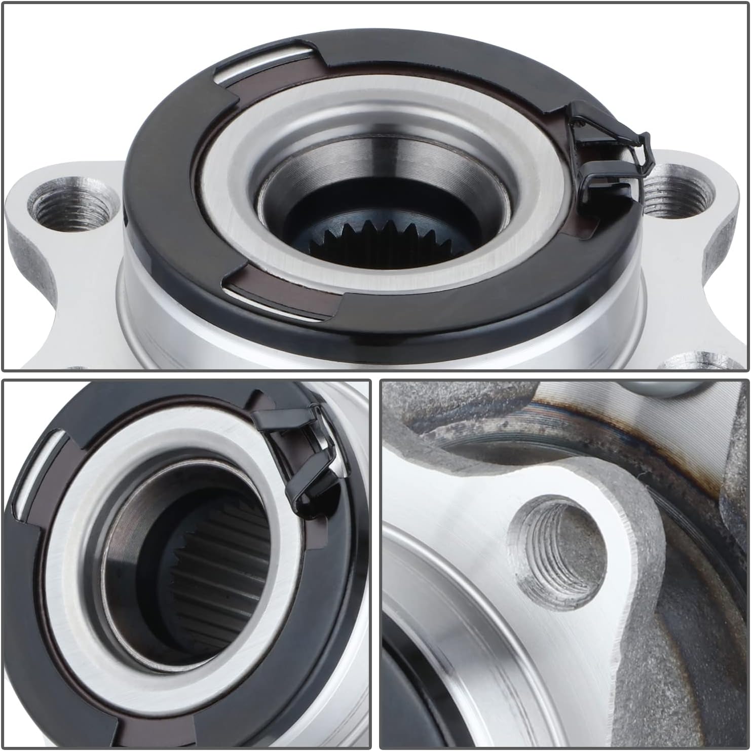 Auto Dynasty Factory Style Rear Wheel Bearing Hub Assembly Compatible with Dodge Caliber Jeep Compass Patriot 4WD 2007-2017, Driver or Passenger Side, Bare Steel