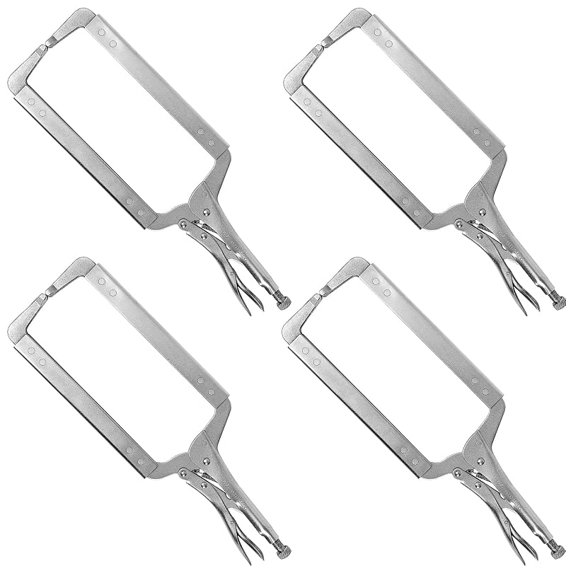 Kit com 4 Alicates de Pressão Tipo C GleamRad de 45,7 cm, Longo Alcance, Pontas Regulares, DLQ-18IN